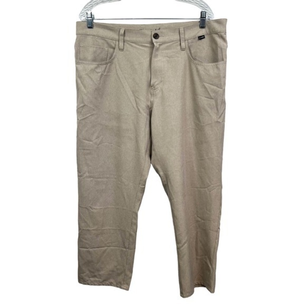 Travis Mathew Pants Open to Close Chino Stretch Zip Fly Heather Tan Men 36WX26L*